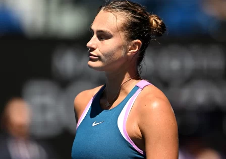 Aryna Sabalenka lined